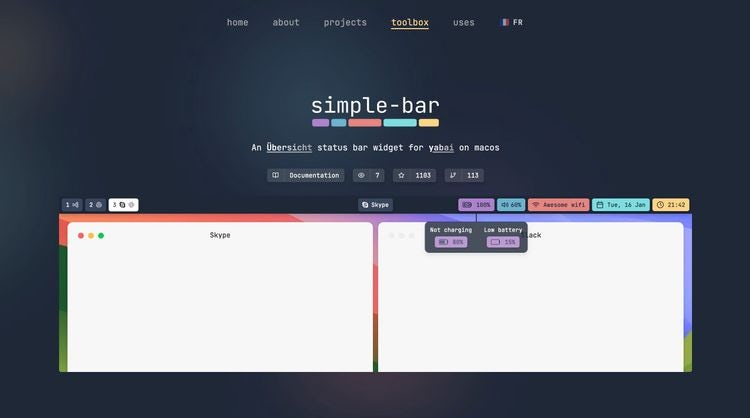 simple-bar website
